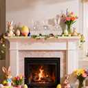 ParseBio 3 Pcs Easter Bunny Table Wooden Sign Easter Peeps Decor Spring Wood Bunnies Rabbit Ornament Farmhouse Tabletop Decoration for Easter Party Tiered Tray Mantle Desk Office Home Party