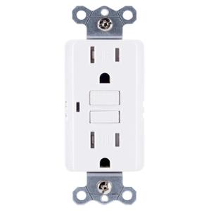 GE, White, Tamper-Resistant GFCI Receptacle Outlet, In-Wall, LED Indicator Light, UL Certified, NEC Compliant, Self-Test for Optimum Safety 15A/120V, Wallplate not included, 32075, 1 Pack