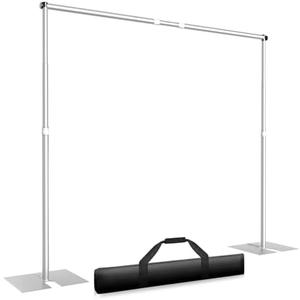 Pipe and Drape Backdrop Stand Kit 10x10ft, Heavy Duty Back Drop Adjustable Stand with Carry Bag, Metal Background Frame for Parties Wedding Birthday Decoration Photography Photo Booth Video - Silver