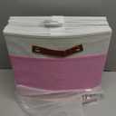 Temary Foldable Cube Baskets 4Pack - Clothes Shelf Storage with Handles, Fabric Storage Organizer Bins (White&Pink, 13x15x13 Inch)