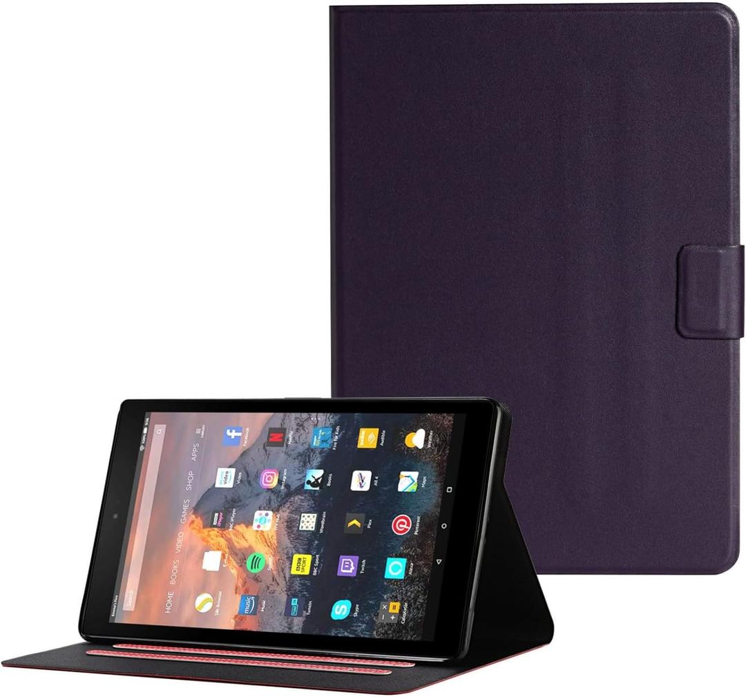 DTangLsm for Amazon Fire HD 10 Tablet Case (Previous 9th / 7th / 5th Generation, 2019/2017/2015 Release) 10.1" Premium PU Leather Stand Cover for Kindle Fire HD 10 Case, AutoWake/Sleep, Purple