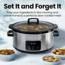Chefman Slow Cooker 7 Quart, Large Family Size Programmable Digital Slow Cooker with 24-Hour Timer, Low, High & Warm Settings, Ceramic Crock, Tempered Glass Lid, Dishwasher-Safe, Stainless Steel