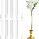 10 Pack 7.9" Glass Bud Vase Taper Candle Holder's Bud Vase for Flower Candlestick Sizes from 22mm to 27mm Adjustable Designed Specially for Taper Candle Holder for Tablescapes, Wedding Decor