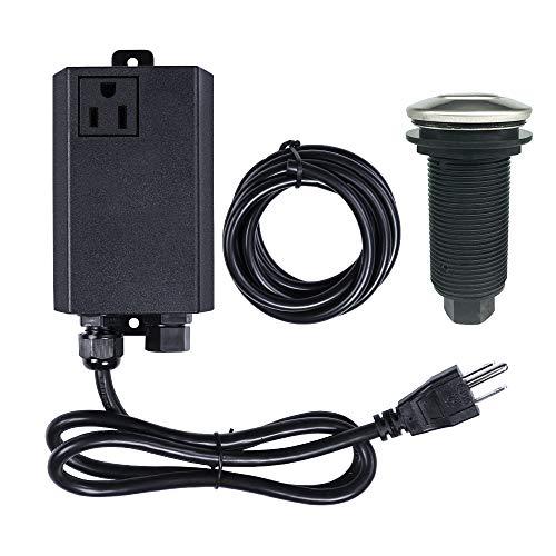 Garbage Disposal Air Switch Kit Sink Top Waste Disposal Long Stainless Steel On/Off Air Button Food and Waste Disposals Part by Etoolscity