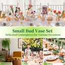 Hewory Small Glass Vases for Flowers: Set of 28 Mini Bud Vases for Tables Centerpieces - Vintage Flower Vase for Wedding Party Home Decor(Champagne Rose Gold)