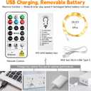 ZSJWL 6 Pack Rechargeable Fairy Lights with Remote & DIY Timer, 7Ft 20LED Mini Battery String Light, Twinkle Silver Copper Wire Lights for Wedding Party Bedroom Christmas Table Decoration(Warm White)