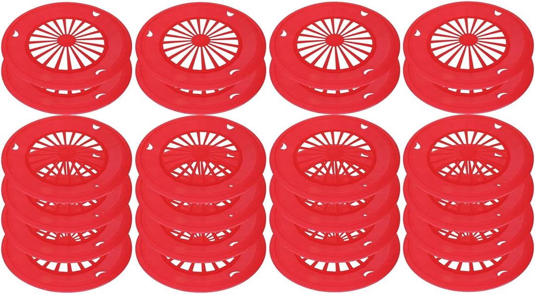 Sedmoon Reusable Plastic Paper Plate Holders 24 Pack 10" Heavy Duty Plastic Paper Plate Holder (Red)