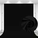 Aimosen 10 x 12 FT Black Backdrop Background for Photography, High Density Polyester Fabric Pure Black Photo Backdrop Curtain Screen Collapsible Seamless for Photoshoot Portraits Party Video Studio