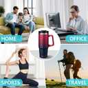30 oz Tumbler with Handle and Straw - Flip Lid, Silicone Boot, Strap Carrier Bag, Cold 36H & Hot 12H, Stainless-Steel Coffee Tumbler Travel Mug, Insulated Water Bottle Coffee Cup for Women Men