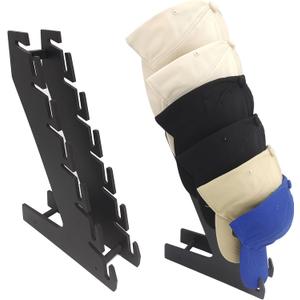 Hat Rack for Wall, Hat Stand for Baseball Caps 2 Pack, Wooden Cap Holder Organizer for Wall, Black