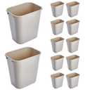 Rubbermaid Commercial Products Receptacle Wastebasket, 3.25-Gallon/13-Quart, Beige, Plastic, Garbage Can for Home/Office, Fits Under Desk/Sink/Cabinet, Pack of 12