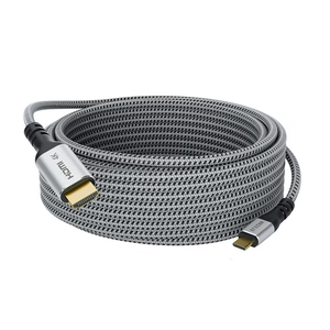 USB C to HDMI Cable 15 Ft, 4K@60Hz HDR, Braided High-Speed USB 3.1 Type-C to HDMI 2.0 Cord USB C to HDMI Cable 15 Ft, 4K@60Hz HDR, Braided High-Speed USB 3.1 Type-C to HDMI 2.0 Cord
