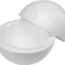 Crafjie 2PCS 8 Inchs Hollow Half Foam Balls Hollow Dome Polystyrene Balls Craft Hollow Ball for DIY Crafts Arts Round Balls with Artist Painting Supplies and DIY Home Craft Project, White
