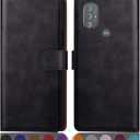 SUANPOT for MotorolaMoto G Power 2022 Wallet case RFID Blocking Credit Card Holder, Flip Folio Book PU Leather Phone case Shockproof Cover for Women Men Power2022 Black