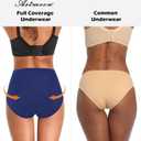 ASIMOON Womens Cotton Underwear High Waisted Postpartum Panties Soft Breathable Full Coverage Ladies Briefs Multipack, Large