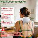 Nooydio Neck Massager, Neck and Back Massager with Heat & 4D Kneading, Shiatsu Deep Tissue Wireless Massager for Shoulder Cervical Pain Relief, Portable Rechargeable for Home Office (White)