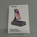 JTEMAN Cell Phone Stand with Wireless Bluetooth Speakers,Angle Adjustable Strong Pedestal Phone Stand for Desk,HD Sound and Bass Bluetooth Speaker Compatible with All Mobile Phones(Green)