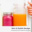 Glass Pitcher with Lid 2 Pack 55 oz Glass Water Pitcher, Iced Tea Pitcher with Handle, Ribbed Juice Container for Fridge, Glass Beverage Container for Lemonade, Milk, Drinks
