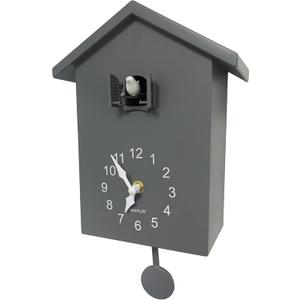 Modern Cuckoo Clock Bird Clock That Sings on Hour Coo Coo Clocks for Wall with Bird Cuckoo Clock Pendulum (Gray)