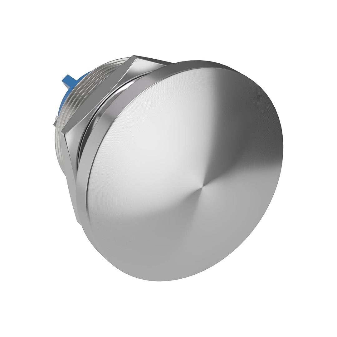 APIELE 22MM Momentary Push Button Switch Mushroom Head Push Button IP65 Waterproof 12V 24V 36 DC 110V 250V AC 5A SPST (22mm, Silver)
