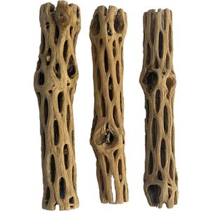 Awesome Aquatic Natural Cholla/Choya Wood 3 Pieces 6 for Shrimp Habitat and Food Treat Hermit Crabs Plecos Aquarium Decoration Lowers pH Hideouts and Chew Toys Reptiles Thorn Free Dried Organic