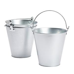 Juvale 3 Pack Galvanized Metal Ice Buckets for Parties, 7 Inch Tin Pails with Handles -100 Oz