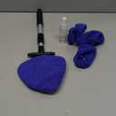 desin Windshield Cleaning Tool, Car Window Cleaner Windshield Cleaner with 4 Reusable and Washable Microfiber Pads and Extendable Handle Auto Inside Glass Wiper Kit (Dark Blue)