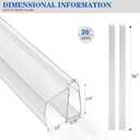 Bathroom Framless Shower Glass Door Bottom Seal Strip, 2PCS 36 Inch Long PVC Clear Seal Strips for 1/4"(6MM) Glass Door, to Stop Water Leakage