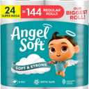 Angel Soft Toilet Paper, 24 Super Mega Rolls = 144 Regular Rolls, Soft and Strong Toilet Tissue