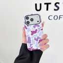 Compatible with iPhone 17 Pro Max Case Cute Leopard Print Camo Pattern Design for Girls Women,Soft TPU and Hard PC Protective Case Designed for iPhone 17 Pro Max-Purple camo