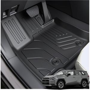 Floor Mats & Cargo Liner for 2026 Toyota RAV4 PHEV(Suitable for Plug-in Hybrid), All Weather TPE Custom Fit Floor Mat Set with Waterproof Anti-Slip Protection,Accessories for 2026 RAV4 PHEV