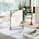 8.5x11 Picture Frame Black Acrylic Sign Holder Double-Sided Display Stand for Wedding Signs Table Numbers Menu Holders Pack of 6