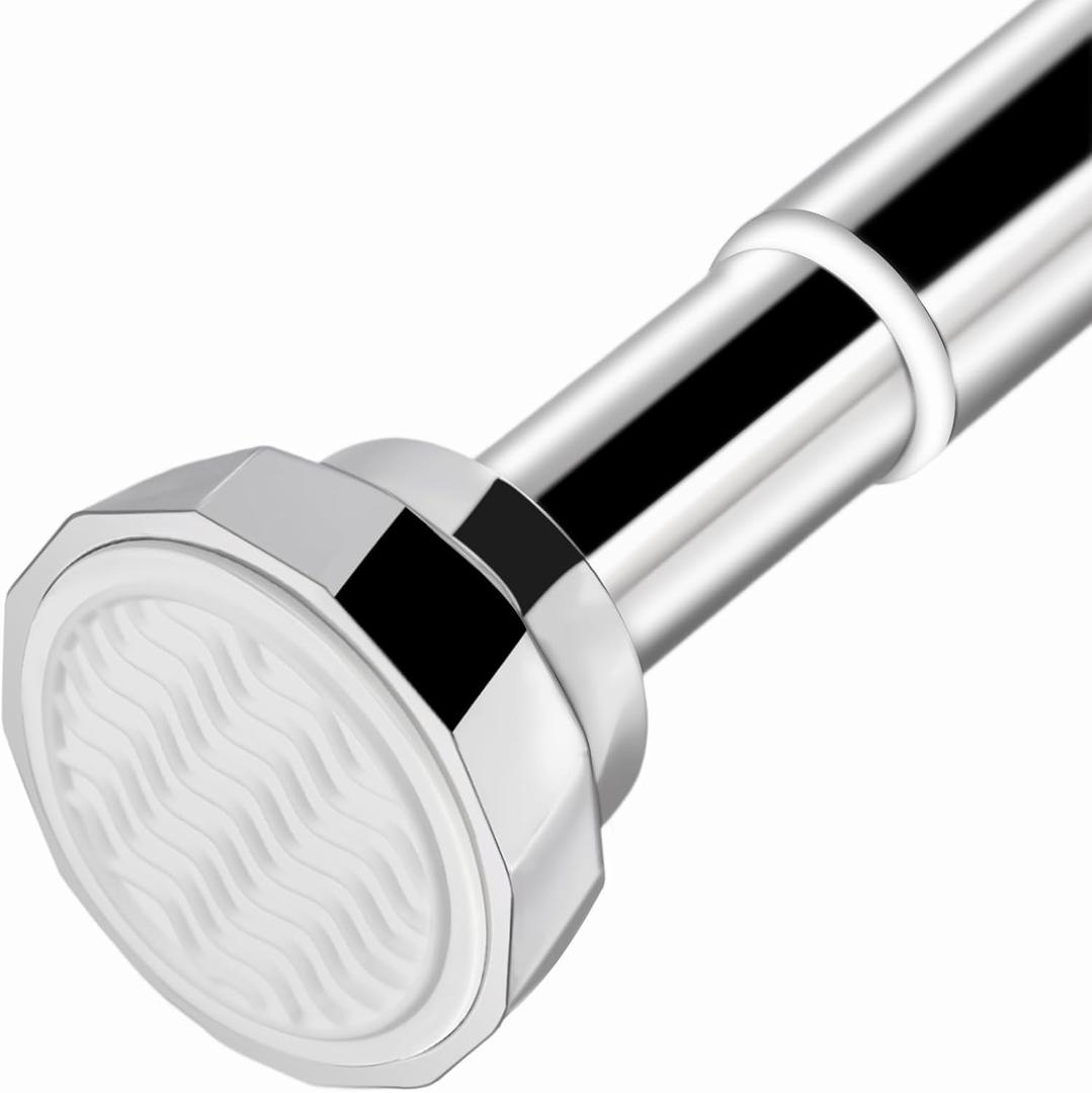 Shower Curtain Rod 28-51 Inches, Shower Tension Rods for Bathroom, Adjustable Curtain Rods No Drilling for Windows, Spring Tension Curtain Rod Rod for Closet, Easy Install, Non Slip, Stainless Steel