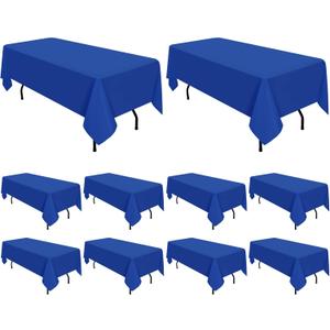 10 Pack Royal Blue Tablecloth 60 x 102 Inch Polyester Table Cloth for 6 Foot Rectangle Tables, Stain and Wrinkle Resistant Washable Table Cover for Kitchen Wedding Banquet Restaurant Party