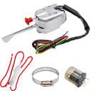 Universal Turn Signal Switch with Flasher, 12V Chrome Street Hot Rod Turn Signal Switch with 3 Pin LED Turn Blinker Replacement for Ford Buick GM