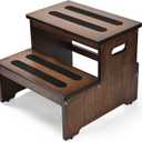 StrongTek Bed Step Stool for High Beds, Large Bamboo 2-Step Stool for Adults & Seniors, 400 lbs Heavy-Duty, Non-Slip Steps, Stable & Durable Wood Step for Bedroom or Bathroom