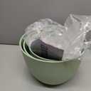 Medium Plant Pots 10/9/8 inch, Flower Pots for Indoor Outdoor Plants, Set of 3 Modern Decorative Plastic Planters with Drainage Holes and Saucers for House Porch Garden Plants, Green