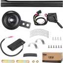 10L0L Golf Cart Turn Signal Kit for Yamaha Club Car EZGO TXT RXV, Universal Golf Cart Turn Signal Switch, 9-pin Wiring Harness Headlight Blinker Kit with Horn Brake Pad Light Switch (12V)