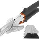 GARTOL Multi Angle Miter Shear Cutter - Multifunctional Trunking Shears for Angular Cutting of Moulding and Trim Multipurpose Quarter Round Cutter Adjustable at 45 To 135 Degree With Spare 10 Blades
