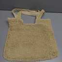 GOLDTIMO Beach Bags for Women - Summer Soft Large Woven Shoulder Purse Handbag, Beach Tote Straw Bag for Summer Vacation, Beige
