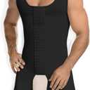 NonEcho Men Shapewear Tummy Control Full Body Shaper Slimming Bodysuit Plus Size (3X-Large, Black(buckle))