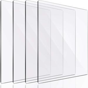 Blulu Transparent Acrylic Cutting Pads, 8.7x6.1x0.1 Inch Die Cutting Plates for Small Die-Cutting Machines, Embossing Craft Pads for DIY Scrapbooking Card Making(4 Pieces,12.5 x 9.0 Inch)
