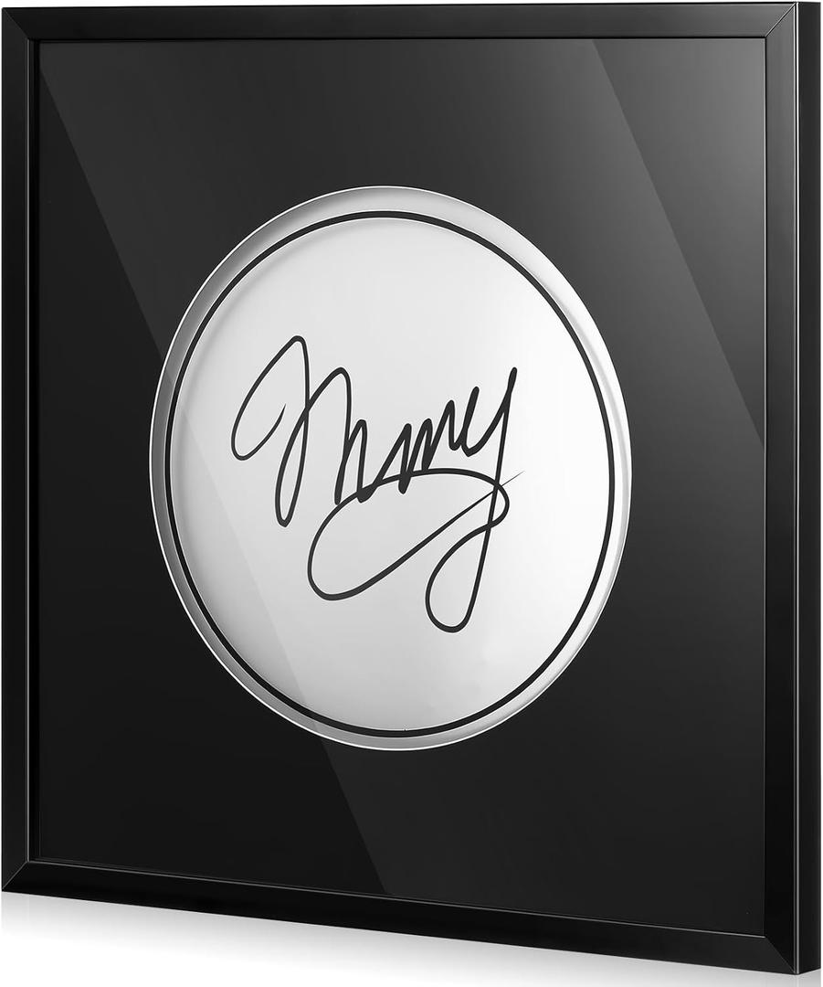Silipull Drum Head Display Frame Wall Mount Wooden Drum Head Display Case Cabinet W/98% UV Acrylic Door Lockable Rack Storage Shadow Box for Collection Musician Collector Memorabilia(14" Drumhead)
