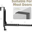 BAKON 2 Pack Heavy Duty Over the Door Hooks, Compact 10 Ridges Double Folding Over the Door Clothes Hanger, Space Saving Over the Door Drying Rack for Laundry Bedroom, Rustproof & Waterproof(Black)