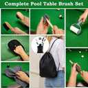 Tuhangcc 12PCS Complete Pool Table Brush Set All-in-One Cleaning Kit with 2 Sizes Wooden Brushes Lint Roller 2 Refills Plush Glove 4 Cue Sponges Suede Cloth Waterproof Storage Bag for Billiard Rooms