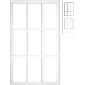Pushglossy 20'' x 36'' Entry Door Frame Insert Only Replacement Kit (Glass Not Included) 9 Lite Exterior Front Door Window Frame Grille Inserts Replacement Kit for Home Improvement