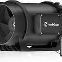 Hon&Guan Inline Duct Fan 469 CFM, 6 inch inline fan with Variable Speed Controller EC Motor, 6 inch Duct Fan for Heating Cooling Booster, Grow Tents, Hydroponics.