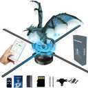 3D Hologram Fan,85CM Missyou 3D Holographic Fan Projector Holographic Christmas Tree Advertising Display with Remote and Bluetooth and Splicing,1500+ Video Library for Signs,Bar,Party Halloween (33.5 Inches (WiFi+Remote+Bluetooth+APP)