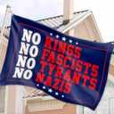 2 x WENWELL No Kings No Fascists No Tyrants Flag, 3x5 Ft Patriotic Banner, Navy Blue Polyester, Stars and Stripes Design