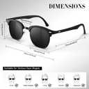 LINVO Polarized Semi Rimless Sunglasses for Men Women, Classic Retro Shades Half Frame Driving Sun Glasses UV Protection